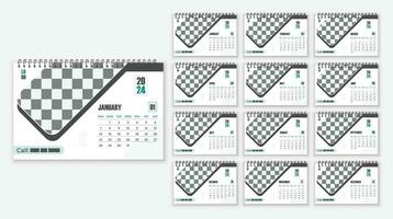 semplice e minimo scrivania calendario design modello per 2024. gratuito vettore. vettore