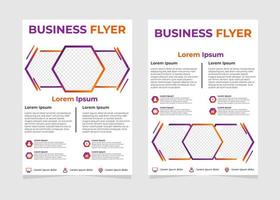 modello di volantino aziendale moderno semplice con forme esagonali. vettore