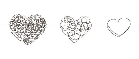 vettore scarabocchiare cuore forma linea divisore.