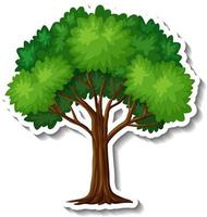adesivo di un albero con foglie verdi su sfondo bianco vettore
