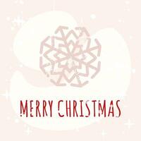 allegro Natale saluto carta nel scandinavo stile con un' fiocco di neve. vettore illustrazione