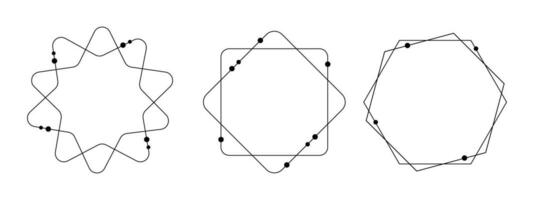 minimalista telaio nero linea con cerchio per elementi vettore