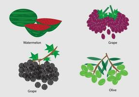 frutta collezione vettore icona illustrazione impostato cibo natura e verdure concetto