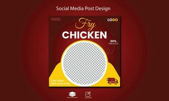 friggere pollo sociale media inviare design per sociale media vettore