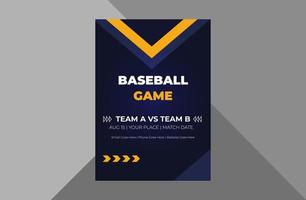 modello di progettazione volantino torneo di baseball. progettazione di volantini per la promozione di eventi sportivi di baseball. modello a4, design brochure, copertina, volantino, poster, pronto per la stampa vettore