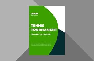 modello di progettazione volantino torneo di tennis. disegno dell'opuscolo del manifesto del tempo di gioco del tennis. modello a4, design brochure, copertina, volantino, poster, pronto per la stampa vettore