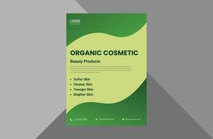 modello di progettazione volantino cosmetico naturale. modello di progettazione volantino per la promozione di prodotti di bellezza naturale. modello a4, design brochure, copertina, volantino, poster, pronto per la stampa vettore