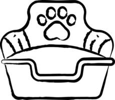 cane letto mano disegnato vettore illustrazione