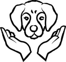 cane cura mano disegnato vettore illustrazione