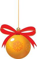 sospeso filo telaio circolare lanterna d'oro e rosso icona, dorata Natale palla con nastro e arco, pallina Natale vettore