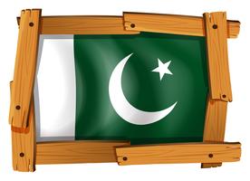 Bandiera del Pakistan su telaio in legno vettore