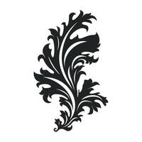 acanto vettore nero silhouette, decorativo ornamento elemento silhouette.