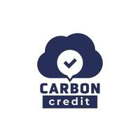 carbonio credito icona su bianca vettore