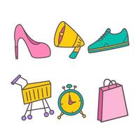 shopping elemento illustrazione, shopping e promozione elemento vettore