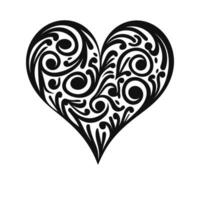 un' decorativo amore cuore simbolo clipart, un' scarabocchio cuore vettore gratuito