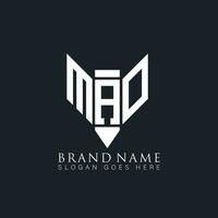 mao astratto lettera logo. mao creativo monogramma iniziali lettera logo concetto. mao unico moderno piatto astratto vettore lettera logo design.