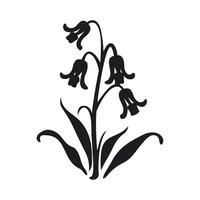 un' campanula fiore vettore nero silhouette gratuito