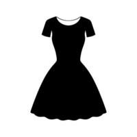 vestito icona. donna vestiario. silhouette abbigliamento. sera e cocktail nero vestire. vettore illustrazione