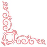 rosa Vintage ▾ angolo, magro linea vittoriano mezzo età fantasia nero monogramma cornici, design elementi collezione, astratto icone, semplice simboli di fiori. vettore
