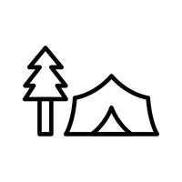 Tenda con alberi Vector Icon