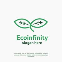 verde eco infinito logo design modello vettore