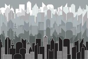 illustrazione il silhouette di città con gradazione sfondo. vettore