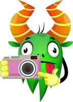 verde mostro con telecamera vettore