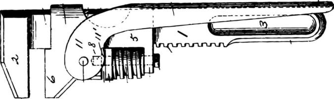 meccanico chiave inglese Vintage ▾ illustrazione. vettore