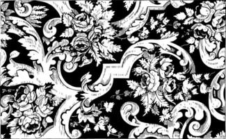 tappeto è fatto su di Doppio cotone nel un' floreale disegno, Vintage ▾ incisione. vettore