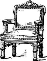 medievale braccio sedia, Vintage ▾ illustrazione vettore