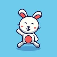 carino coniglietto agitando vettore cartone animato illustrazione