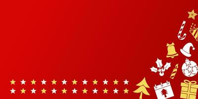 rosso Natale sfondo, gratuito copia spazio la zona. con vario interessante Natale ornamenti. vettore modello per striscione, manifesto, sociale media, cristiano vacanza saluto carta.