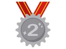 2 ° posto argento medaglia illustrazione vettore