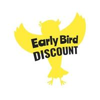 Early bird offerta speciale sconto vendita evento banner piatto stile design illustrazione vettoriale. vettore