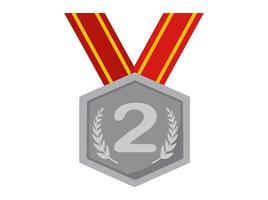 argento medaglia 2 ° posto ricompensa vettore