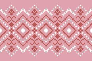 rosa attraversare punto colorato geometrico tradizionale etnico modello ikat senza soluzione di continuità modello confine astratto design per tessuto Stampa stoffa vestito tappeto le tende e sarong azteco africano indiano indonesiano vettore