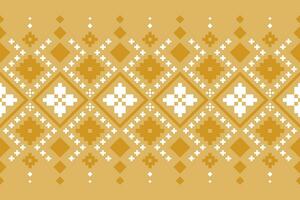 giallo annate attraversare punto tradizionale etnico modello paisley fiore ikat sfondo astratto azteco africano indonesiano indiano senza soluzione di continuità modello per tessuto Stampa stoffa vestito tappeto le tende e sarong vettore