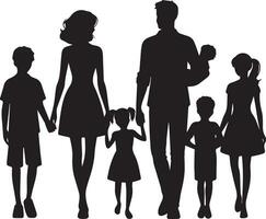 famiglia silhouette isolato al di sopra di bianca sfondo modificabile vettore illustrazione