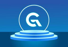lettera g blu logo cartello. vettore logo design per attività commerciale.