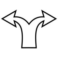 forchetta cartello icona, giusto e sinistra frecce, forchetta nel strada vettore