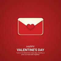 vettore contento San Valentino giorno creativo design feb 14 per sociale media inviare
