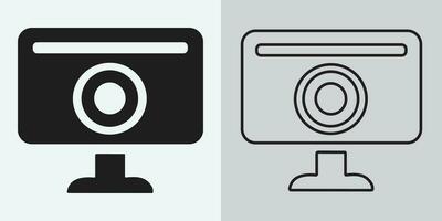 digitale webcam icona design isolato su bianca sfondo vettore