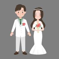 illustrazione di sposi in abito bianco e vestito vettore