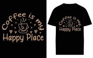 caffè tipografia e lettering maglietta design vettore