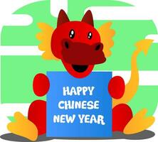 rosso cartone animato Drago festeggiare Cinese nuovo anno vettore illustartion su bianca sfondo