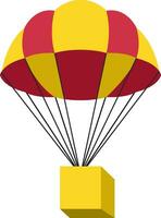 paracadute con scatola, illustrazione, vettore su bianca sfondo