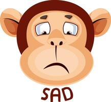 scimmia è triste, illustrazione, vettore su bianca sfondo.