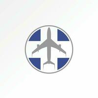 logo design grafico concetto creativo astratto premio vettore cartello unico azione aereo aereo linea aerea su attraversare. relazionato per mezzi di trasporto salutare