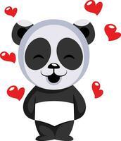 poco panda orso nel amore illustrazione vettore su bianca sfondo