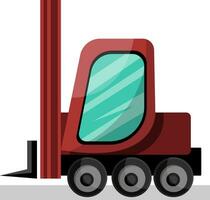 rosso cartone animato sollevamento camion vettore illustrazione su bianca sfondo.